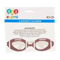 321 Party Football Novelty Glasses, 4 pk