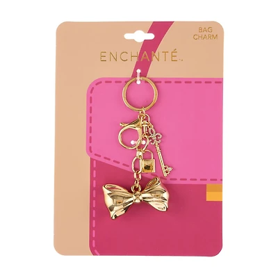 Enchante Gold Bow Bag Charm