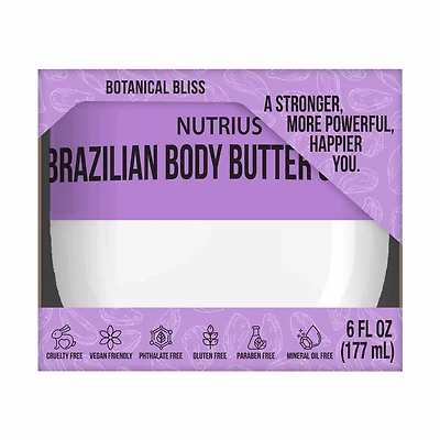 Nutrius Brazilian Body Butter Cream Botanical Bliss, 6 FL OZ