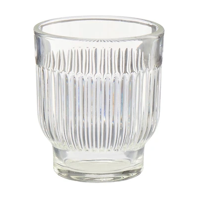 Ribbed Glass Tealight Candle Holder