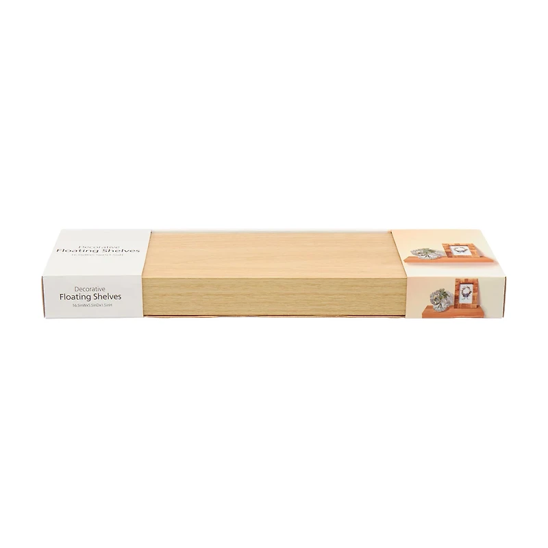 Decorative Floating Wood Shelves, 16.5 in x 5.5 in x 1.5 in