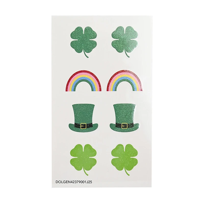 St.Patrick’s Day Glitter Tattoo Sticker, 8 ct