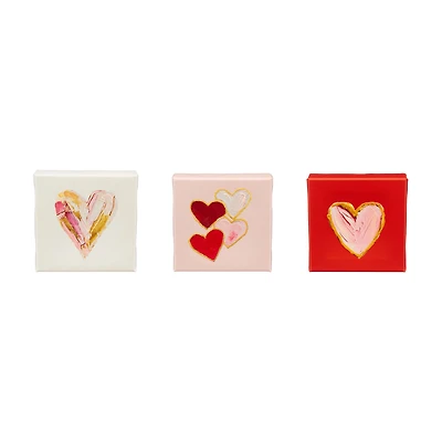 Valentine's Day Heart Canvas Art, 4 in x 4 in, Assorted
