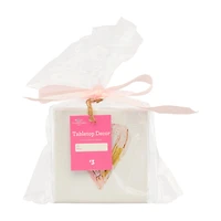 Valentine's Day White Canvas Heart Room Decor, 4 in x 4 in