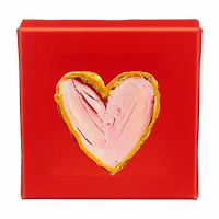 Valentine's Day Red Canvas Heart Room Decor, 4 in x 4 in