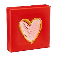 Valentine's Day Red Canvas Heart Room Decor, 4 in x 4 in