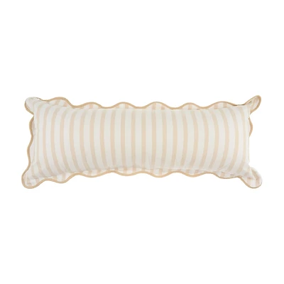 Striped Lumbar Pillow, Tan