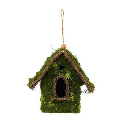 Mossy Hanging Birdhouse Garden Decor