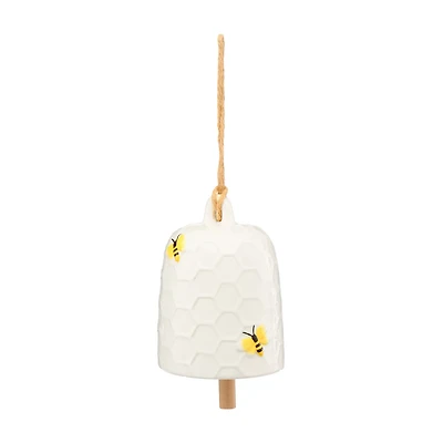 Ceramic Bee Chime, White