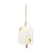 Ceramic Bee Chime, White