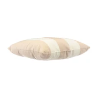 Tan and White Striped Outdoor Throw Pillow, 18x18 in