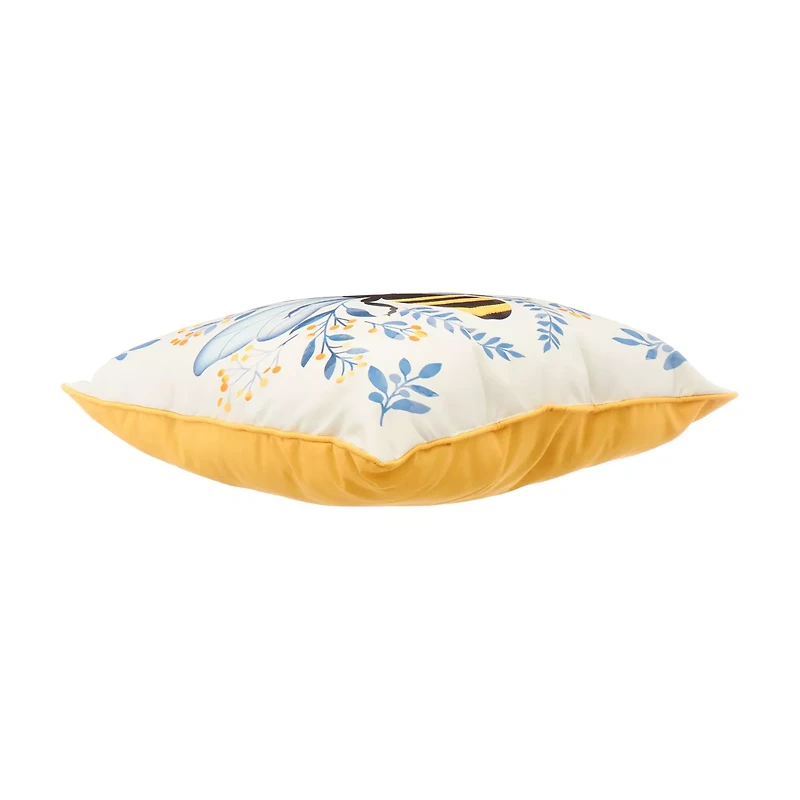 Bee Printed Outdoor Pillow, 18x18 in