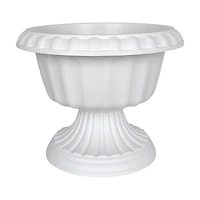 White Plastic Urn Planter, 18 in