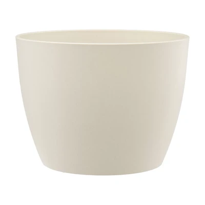 White Round Planter, 9 in
