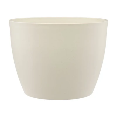 White Round Planter, 11 in