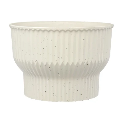 Cream Ribbed Planter, 12 in