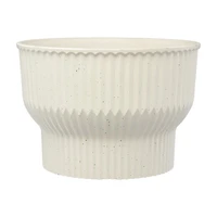 Cream Ribbed Planter, 12 in