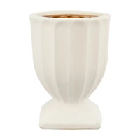 Sandblasted Ribbed Garden Urn