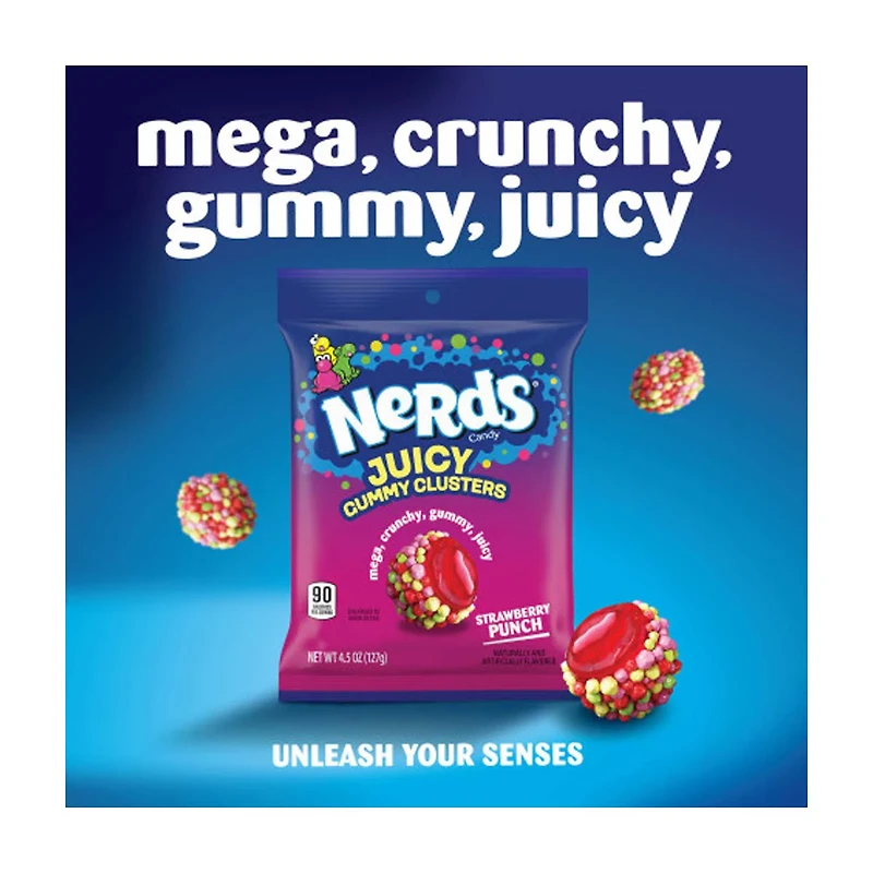 NERDS Juicy Gummy Clusters, Strawberry Punch, Juicy and Gummy Candy