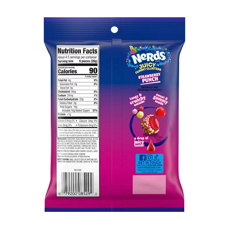 NERDS Juicy Gummy Clusters, Strawberry Punch, Juicy and Gummy Candy