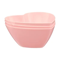 Valentine's Day Plastic Heart Bowl, Pink, 3 ct