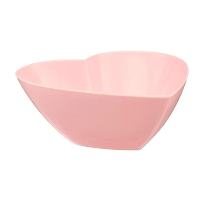 Valentine's Day Plastic Heart Cereal Bowl, Pink