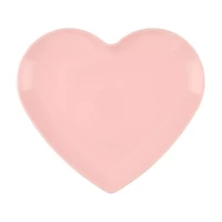 Valentine's Day Plastic Heart Dinner Plate, Pink