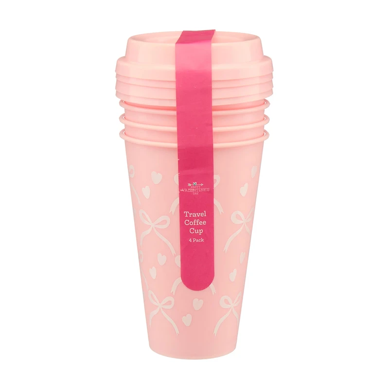 Valentine's Day Travel Coffee Tumbler, 4 pk