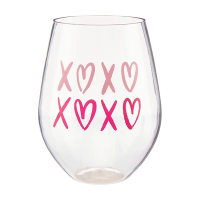 Valentine's Day XOXO Stemless Wine Glass
