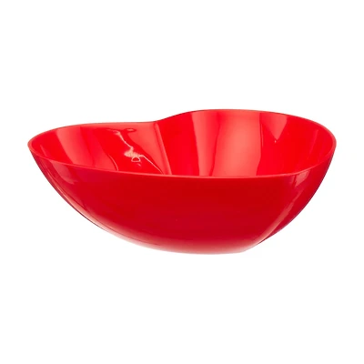 Valentine's Day Plastic Heart Serving Bowl, Red
