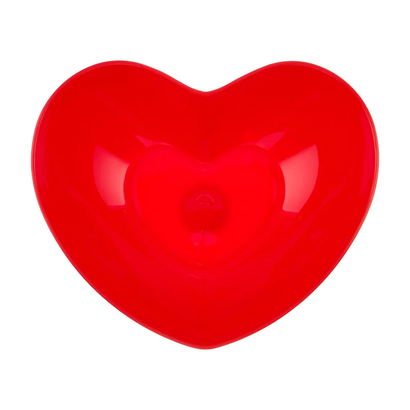 Valentine's Day Plastic Heart Serving Bowl, Red