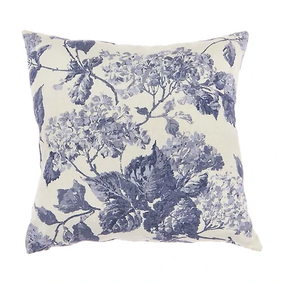 Floral Blue Pillow, 20 in x 20 in