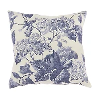 Floral Blue Pillow, 20 in x 20 in