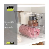 Slim Storage Bin with 2 Dividers, 16 in x 6 in x 5 in