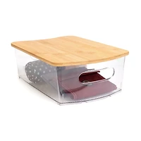 Wide Storage Bin with Bamboo Lid