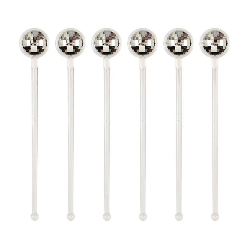 Disco Ball Cocktail Stirrers, 6 pk