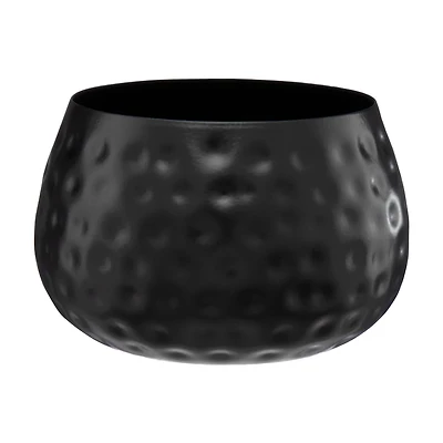 Small Round Metal Planter, Black
