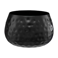 Small Round Metal Planter, Black
