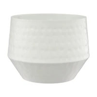 Small Metal Planter, White