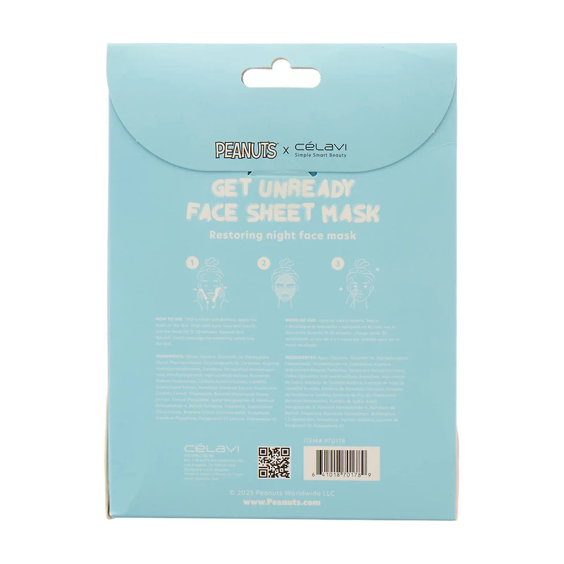 Celavi Peanuts Face Sheet Mask, 0.7 fl oz