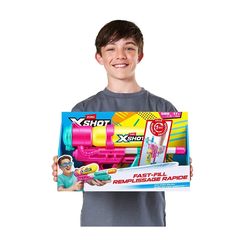 ZURU XShot Fast-Fill Water Blaster, 17 fl oz, Assorted