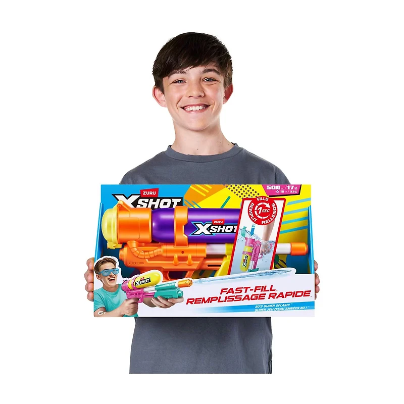 ZURU XShot Fast-Fill Water Blaster, 17 fl oz, Assorted
