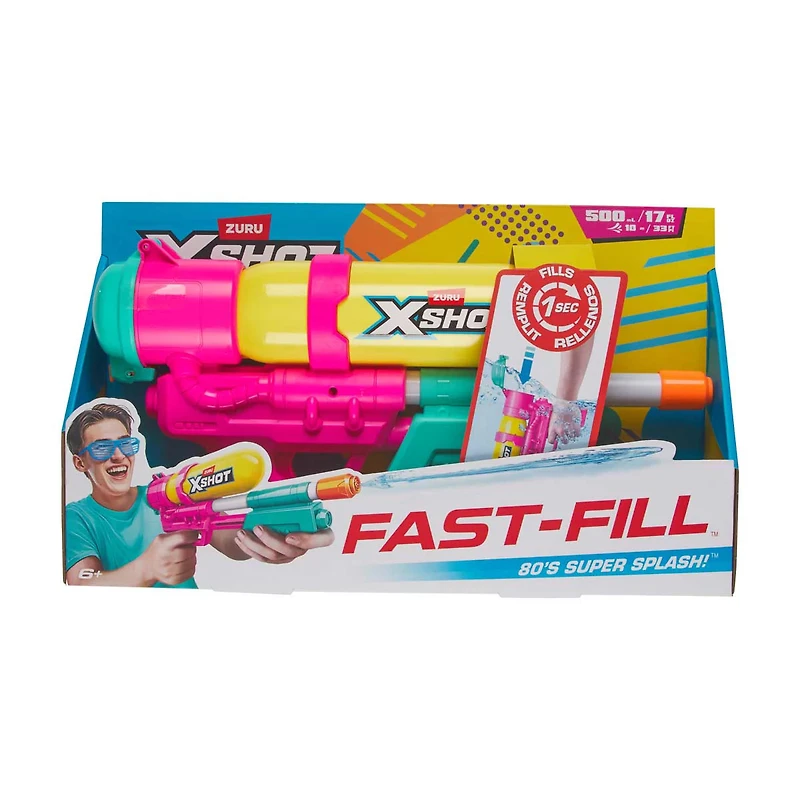 ZURU XShot Fast-Fill Water Blaster, 17 fl oz, Assorted