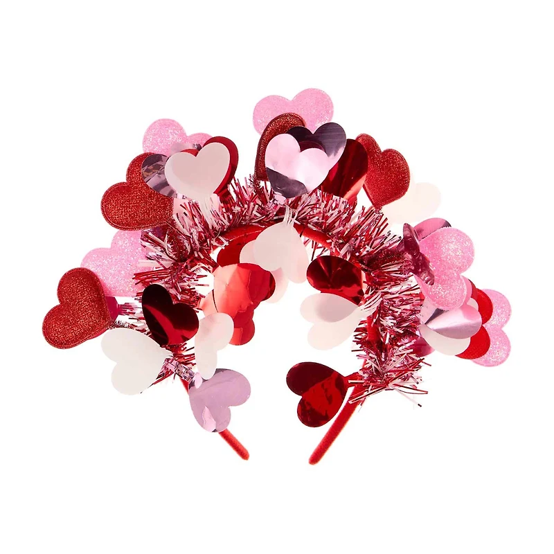 Happy Valentine's Day Red and Pink Multi Heart Headband