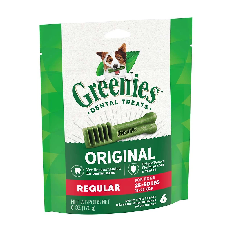 Greenies Dental Treats, Original Flavor, Regular, 6 oz