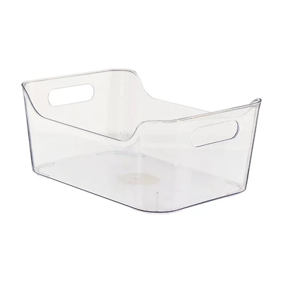 Clear Plastic Storage Bin, Medium