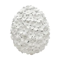 White Resin Floral Easter Egg, 10 in