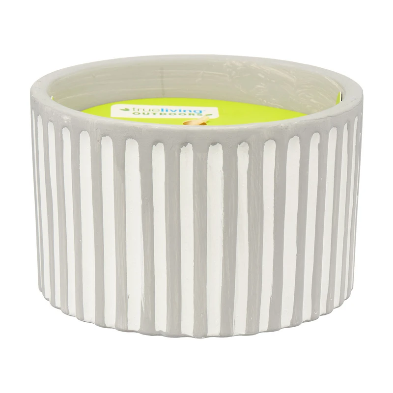 Trueliving Outdoors Gray Terracotta Candle