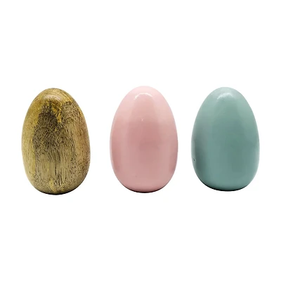 Mango Wood Easter Egg, 3 in, Assorted