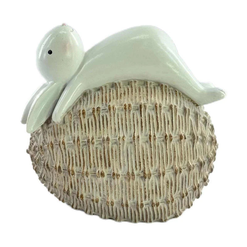 Woven Sleepy Easter Bunny with Egg, 6 in